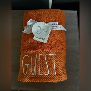 Rae Dunn Vibrant Orange Guest Towel Set of 2